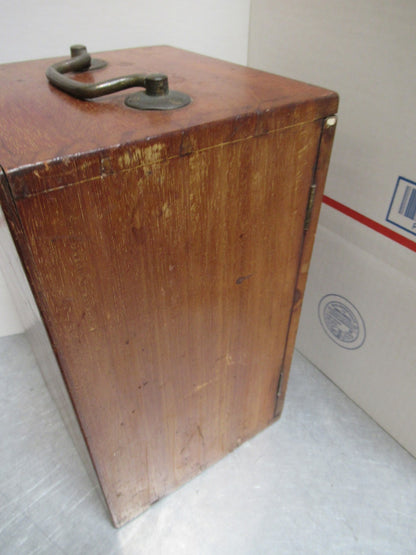 ANTIQUE WOOD CONTAINER EMPTY CROUCH LONDON SCOPE MICROSCOPE PART AS PICTURED TA5
