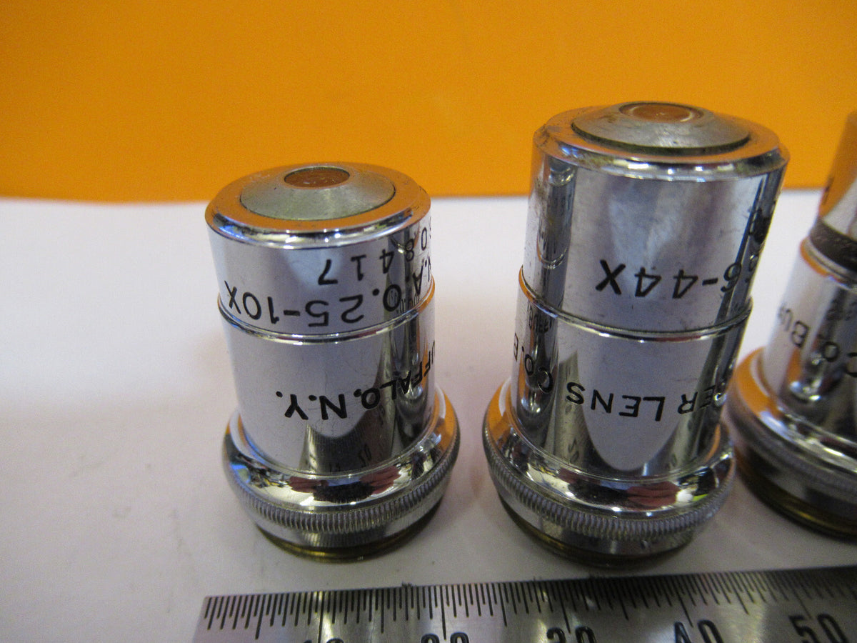 LOT AO AMERICAN SPENCER OBJECTIVES OPTICS MICROSCOPE PART AS PICTURED S4-B-35