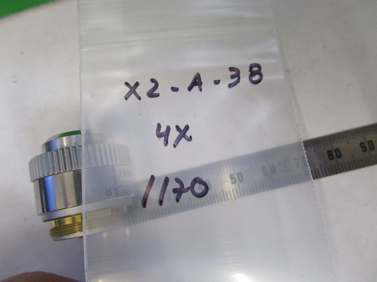 LEITZ wetzlar GERMANY OBJECTIVE MICROSCOPE PART 4X  /170 AS PICTURED X2-A-38