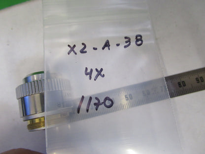 LEITZ wetzlar GERMANY OBJECTIVE MICROSCOPE PART 4X  /170 AS PICTURED X2-A-38