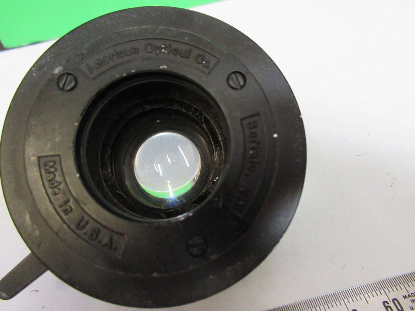 SPENCER AO CONDENSER + IRIS OPTICS ANTIQUE MICROSCOPE PART as pic T6-A-75