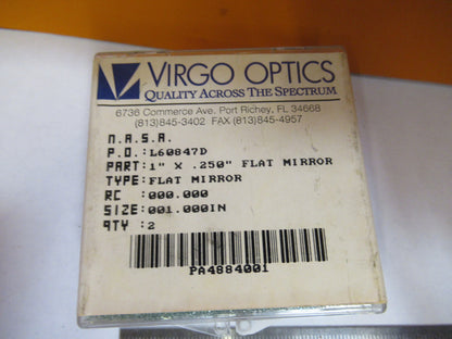 OPTICAL ex-NASA COATED LENS  PAIR  PRO LASER OPTICS AS PICTURED Y4-A-82