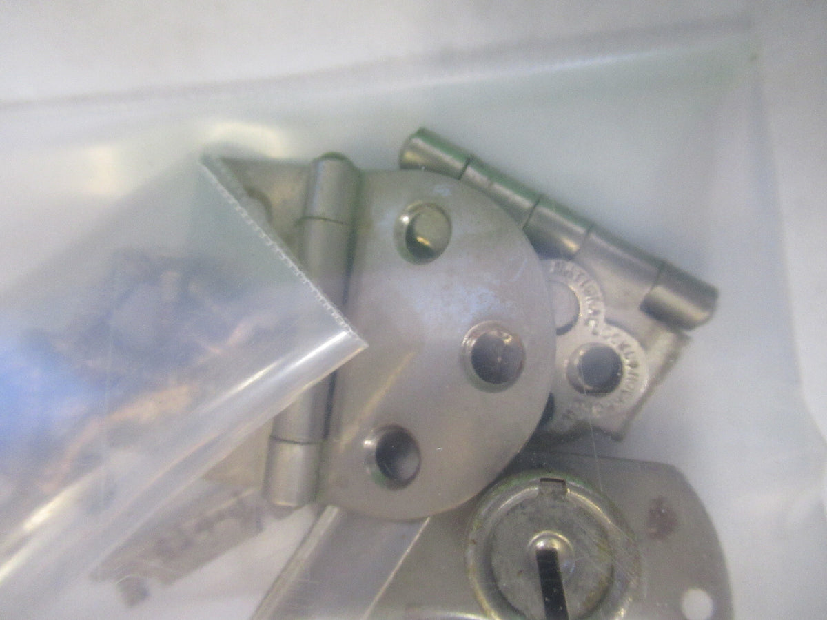 BAUSCH LOMB LOCK HINGES + KEY for cabinet MICROSCOPE PART AS PICTURED G8-A-01