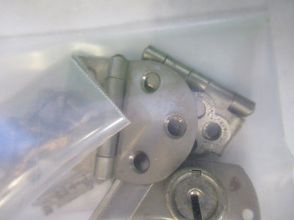 BAUSCH LOMB LOCK HINGES + KEY for cabinet MICROSCOPE PART AS PICTURED G8-A-01