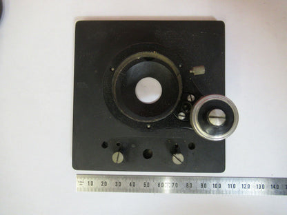 ANTIQUE BAUSCH LOMB OLD STAGE TABLE CASE MICROSCOPE PART AS PICTURED &Q3-B-34