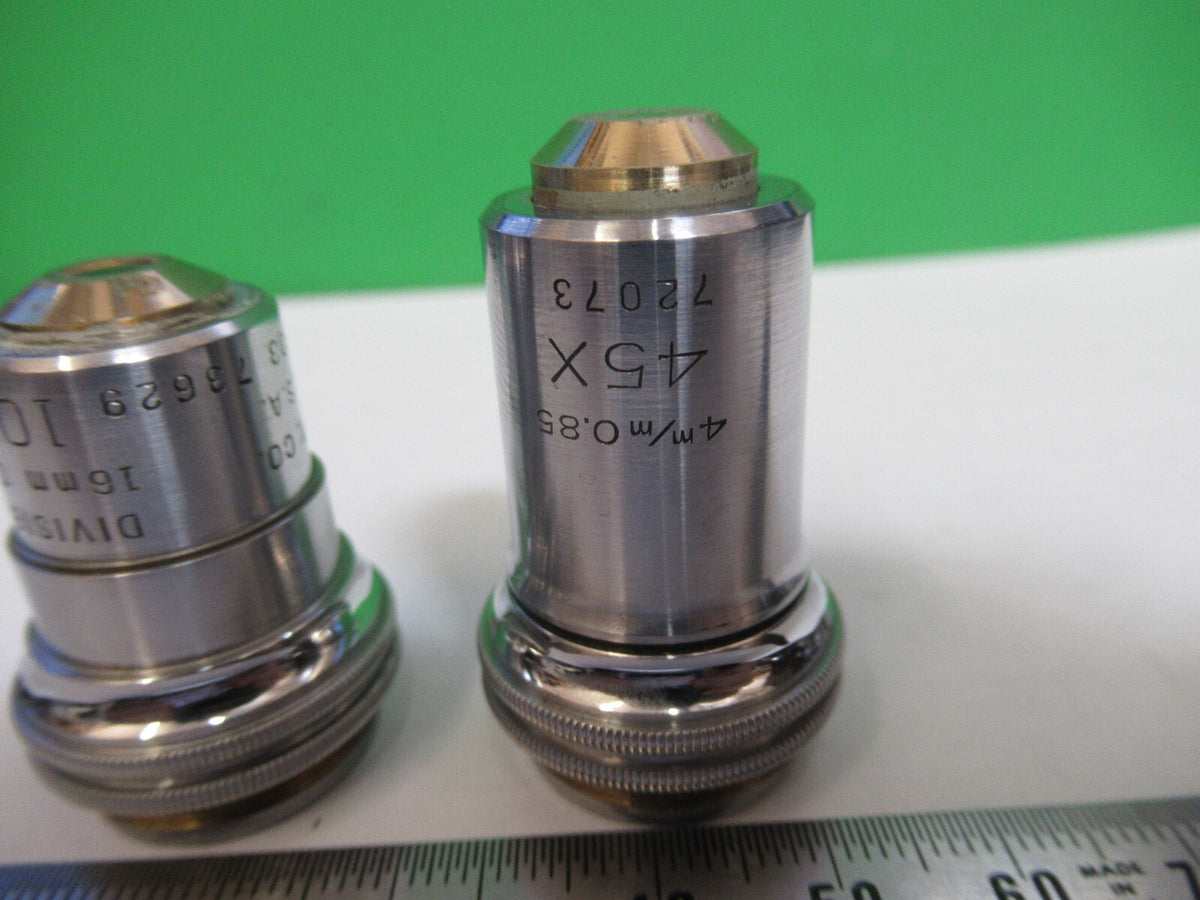 LOT OBJECTIVES LENSES VINTAGE BAUSCH LOMB MICROSCOPE PART AS PICTURED &S9-B-57