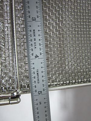 STAINLESS STEEL MESH CONTAINER CLEANING LASER OPTICS  BIN#A3-SQ