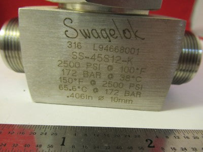 SWAGELOK SS316 HIGH PRESSURE VALVE SS-45S12-K 2500 PSI part as pictured &100-09
