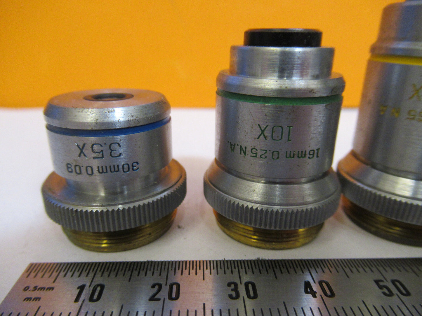 LOT BAUSCH LOMB OBJECTIVES OPTICS MICROSCOPE PART AS PICTURED S4-B-36