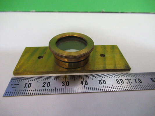 ANTIQUE BRASS STAGE COMPRESSORIUM UK LONDON MICROSCOPE PART AS PIC X3-B-12