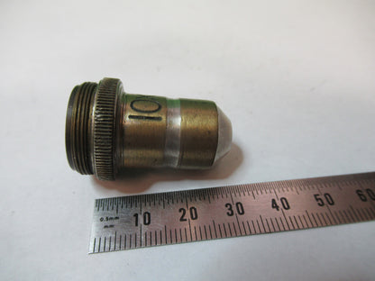 Antique Brass UK Objective 10X Optics Microscope Part