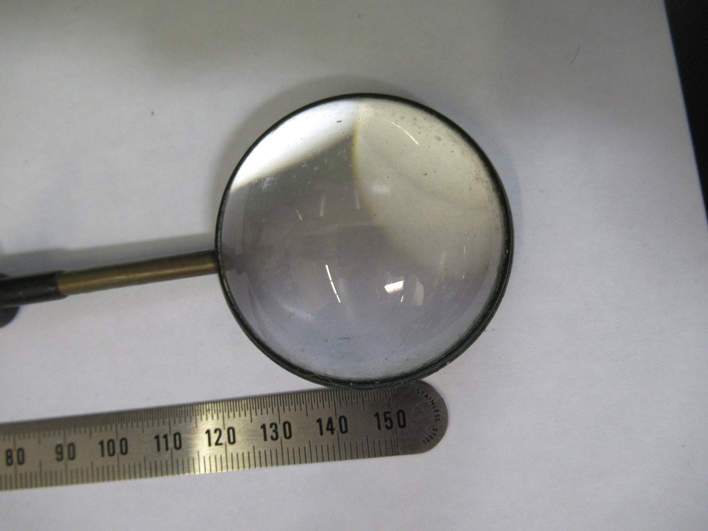 ANTIQUE BRASS MAGNIFIER LOUPE LENS COLLINS LONDON UK MICROSCOPE PART X3-B-16