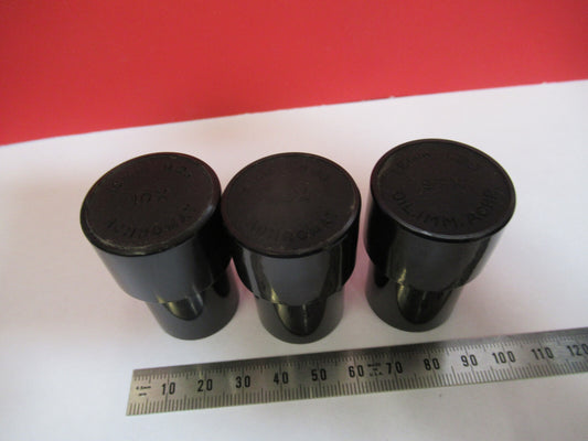Bausch & Lomb Lot 3ea Plastic Empty Objective Can Microscope Part AS Pic