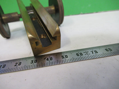 ANTIQUE BRASS BAUSCH LOMB KNOBS + FRAME  MICROSCOPE PART AS PICTURED X2-A-97