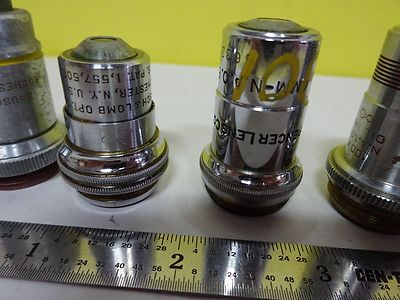 LOT MICROSCOPE PART OBJECTIVE ASSORTED OPTICS BIN#X5-16