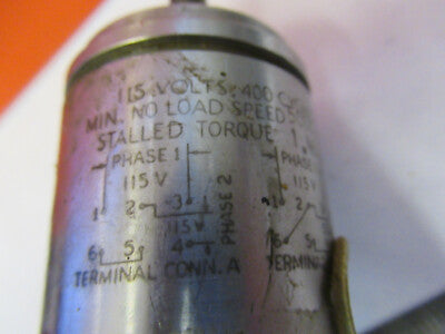 SERVO MOTOR SYNCHRO 115V 400Hz AIRCRAFT PART OSTER 15-5153-10 AS PIC &8z-a-37
