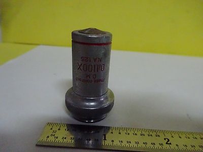 FOR PARTS MICROSCOPE PART OBJECTIVE 100X PHASE CONTRAST UNITRON AS IS BIN#W4-37