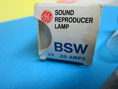SOUND REPRODUCER LAMP GE GENERAL ELECTRIC BSW 7V 20 AMPS BIN#18