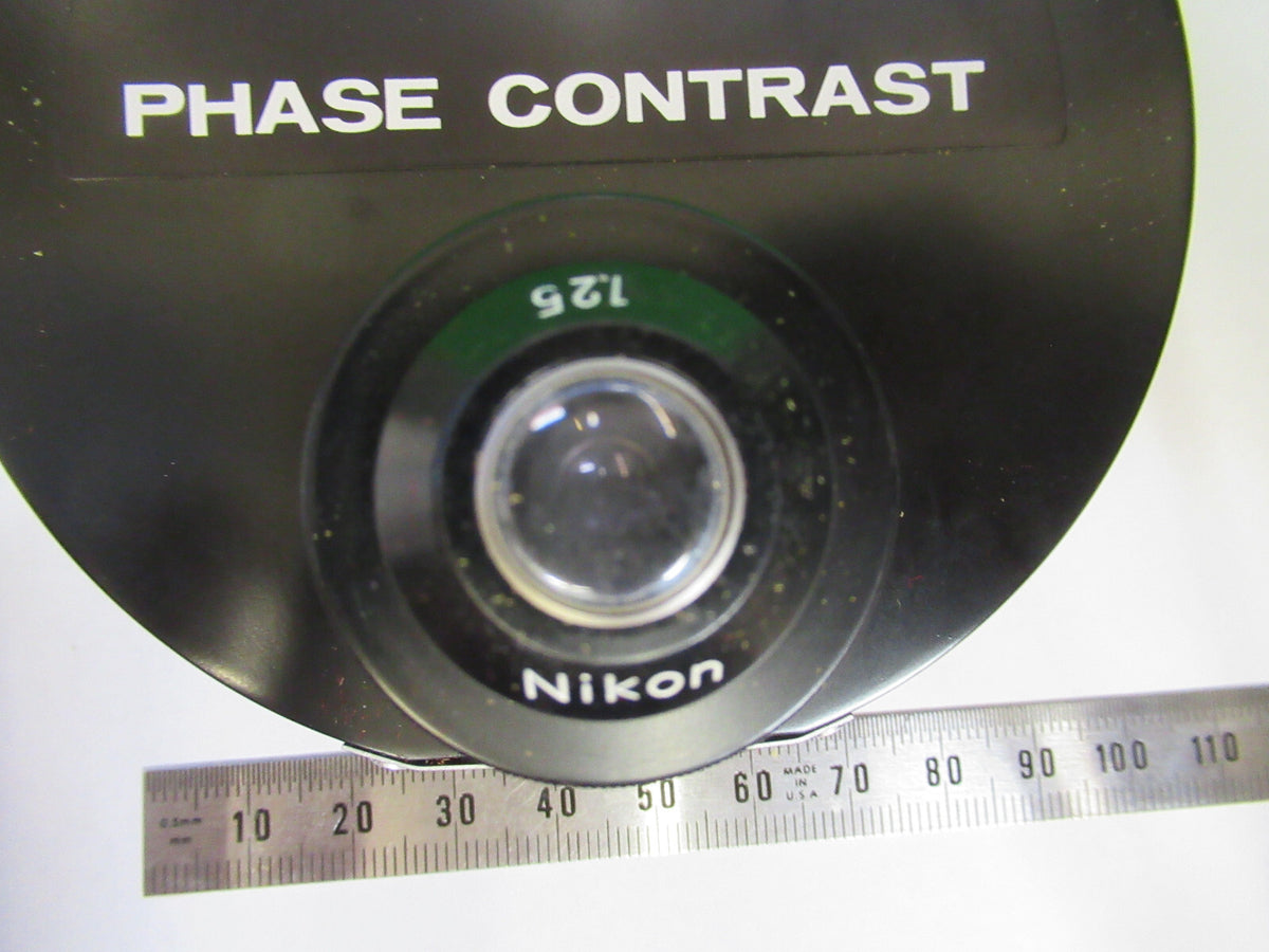 NIKON JAPAN PHASE CONTRAST CONDENSER OPTICS MICROSCOPE PART AS PICTURED &G2-A-84