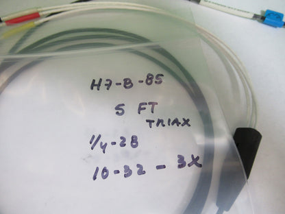 5 Feet Triaxial Cable 1/4-28 jto 10-32 for Piezo Accelerometer Pictured