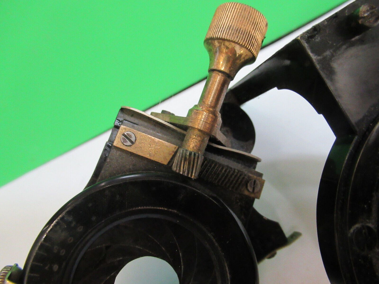 ERNST LEITZ ANTIQUE BRASS HOLDER CONDENSER MICROSCOPE PART AS PICTURED #W5-B-36