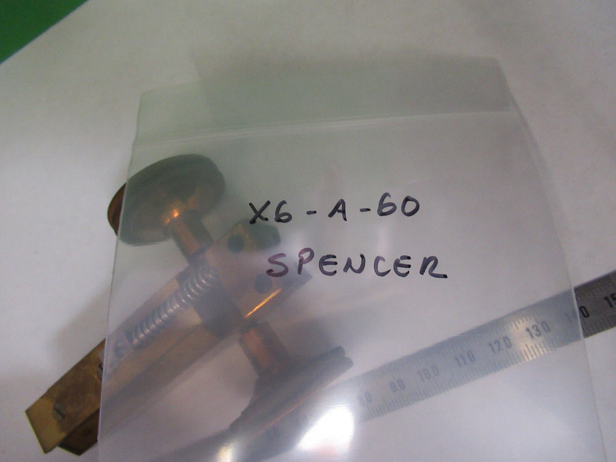 ANTIQUE SPENCER BRASS GROSS ADJUST STAGE MICROSCOPE PART AS PICTURED X6-A-60