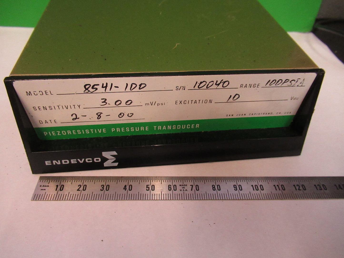 ENDEVCO MEGGITT 8541-100 PRESSURE SENSOR 100 psi  AS PICTURED G3-FT-15