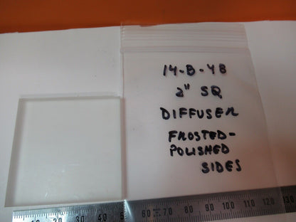 OPTICAL FLAT GLASS SQUARE DIFFUSER DULL POLISH SIDES OPTICS AS PICTURED &14-B-48