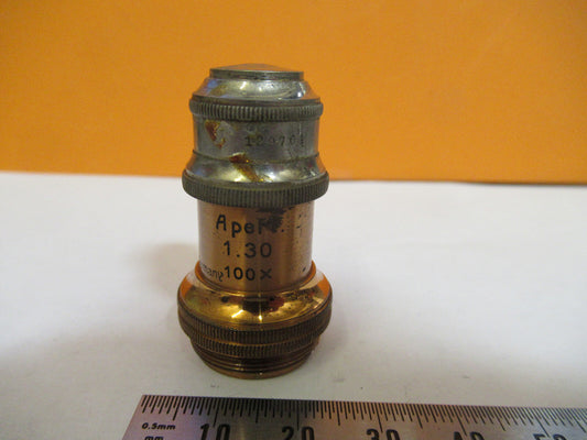 Antique Ernst Leitz Wetzlar Brass Objective Microscope Part