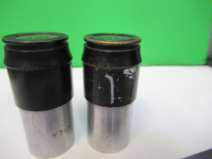Antique American Optical Co. Spencer Lens Co. Pair Eyepieces 9X Optic Microscope Part