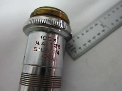 MICROSCOPE AO AMERICAN OBJECTIVE SPENCER 100X INFINITY OPTICS AS IS BIN#S2-40