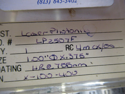 OPTICAL ex-NASA COATED LENS PRO LASER OPTICS AS PICTURED Y1-A-23