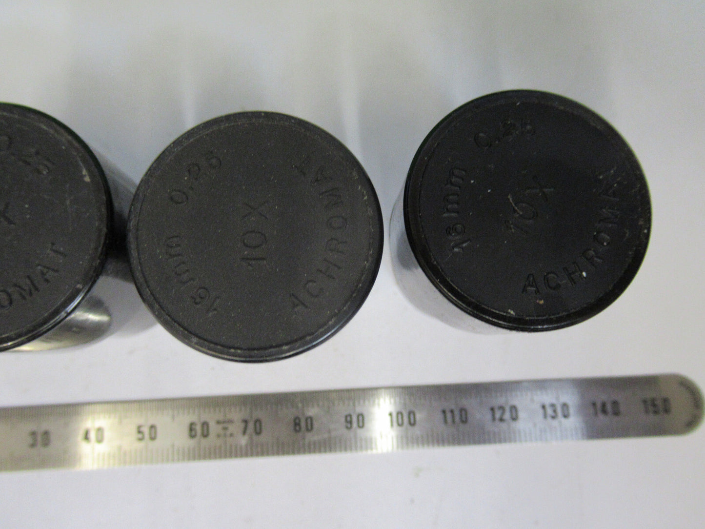 BAUSCH LOMB LOT PLASTIC OBJECTIVE CANS MICROSCOPE PART AS PICTURED W5-B-66