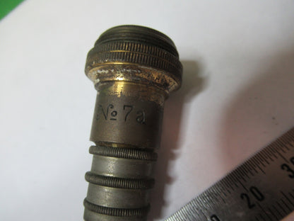 ANTIQUE REICHERT AUSTRIA "7a" OBJECTIVE  MICROSCOPE PART AS PICTURED S2-C-102