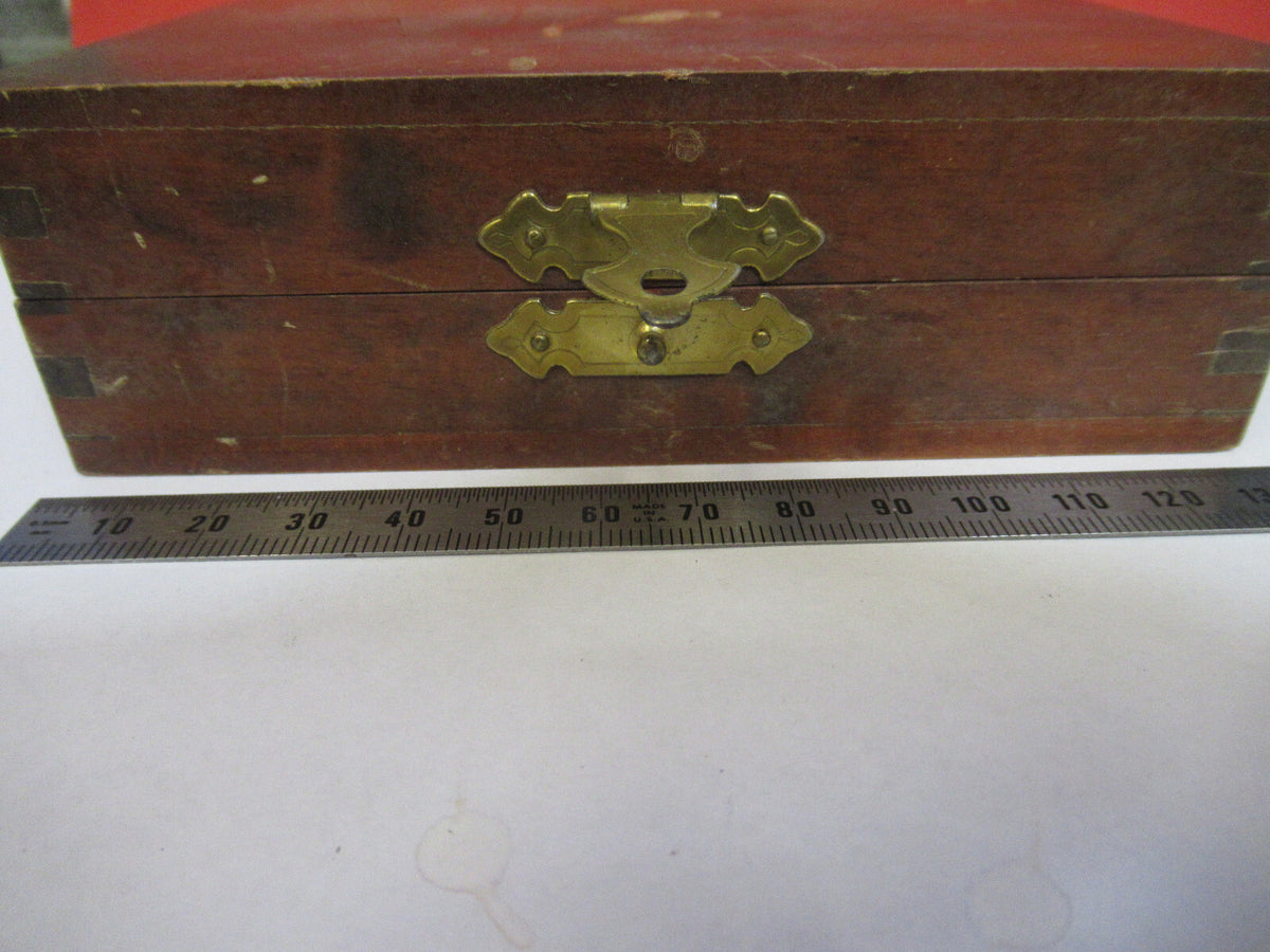 Antique wood box Spencer Lens Co. American Optical Co. for glass slides Microscope Part