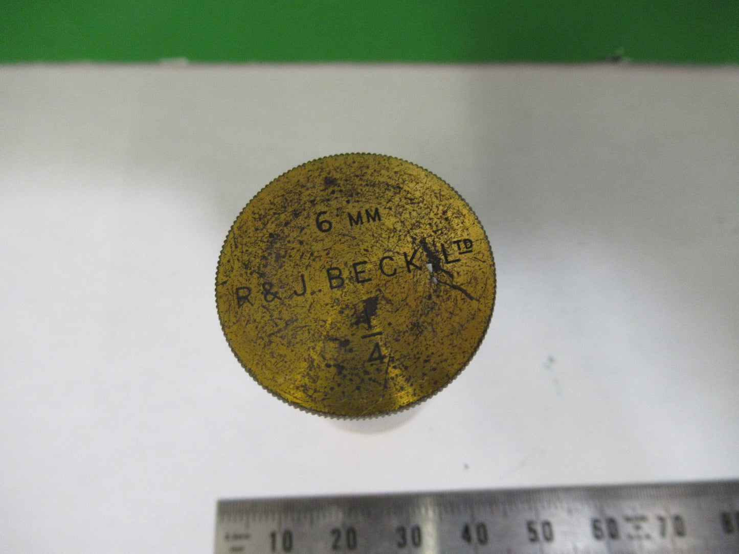 ANTIQUE BRASS EMPTY BECK R&J UK OBJECTIVE CANISTER MICROSCOPE PART X3-B-17