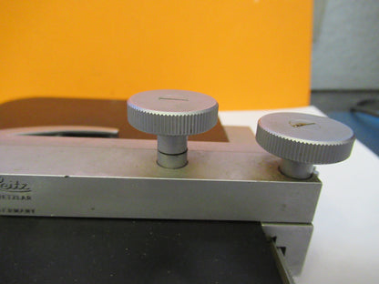 LEITZ WETZLAR STAGE XY TABLE MICROMETER MICROSCOPE PART AS PICTURED Y2-A-78