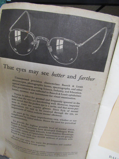 ANTIQUE BAUSCH LOMB BOOKLET INSTRUCTIONS 1932 MICROSCOPE PART AS PIC V7-A-15