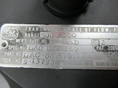C130 C-130 FUEL TRANSMITTER RATE of FLOW LAC-624317-1 PN 8TJ54GAD2 AIRCRAFT TC-2