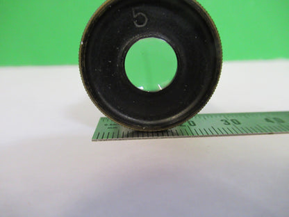 ANTIQUE BAUSCH LOMB EYEPIECE 5X OPTICS MICROSCOPE PART AS PICTURED  U8-A-94