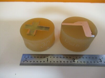 Lot 2 ea METALLOGRAPHIC METAL CROSS SECTION SPECIMEN MICROSCOPY SAMPLE &A7-A-21