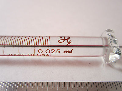 HAMILTON GLASS SYRINGE 0.025ml GAS CHROMATOGRAPHY BIN#1C