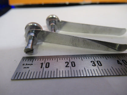 PAIR CLIPS STAGE UNITRON JAPAN MICROSCOPE PART AS PICTURED Y1-A-46