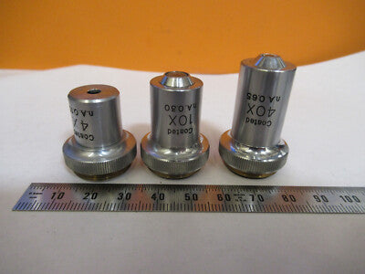 Unitron Japan Lot Objective 3 Lenses Microscope Part