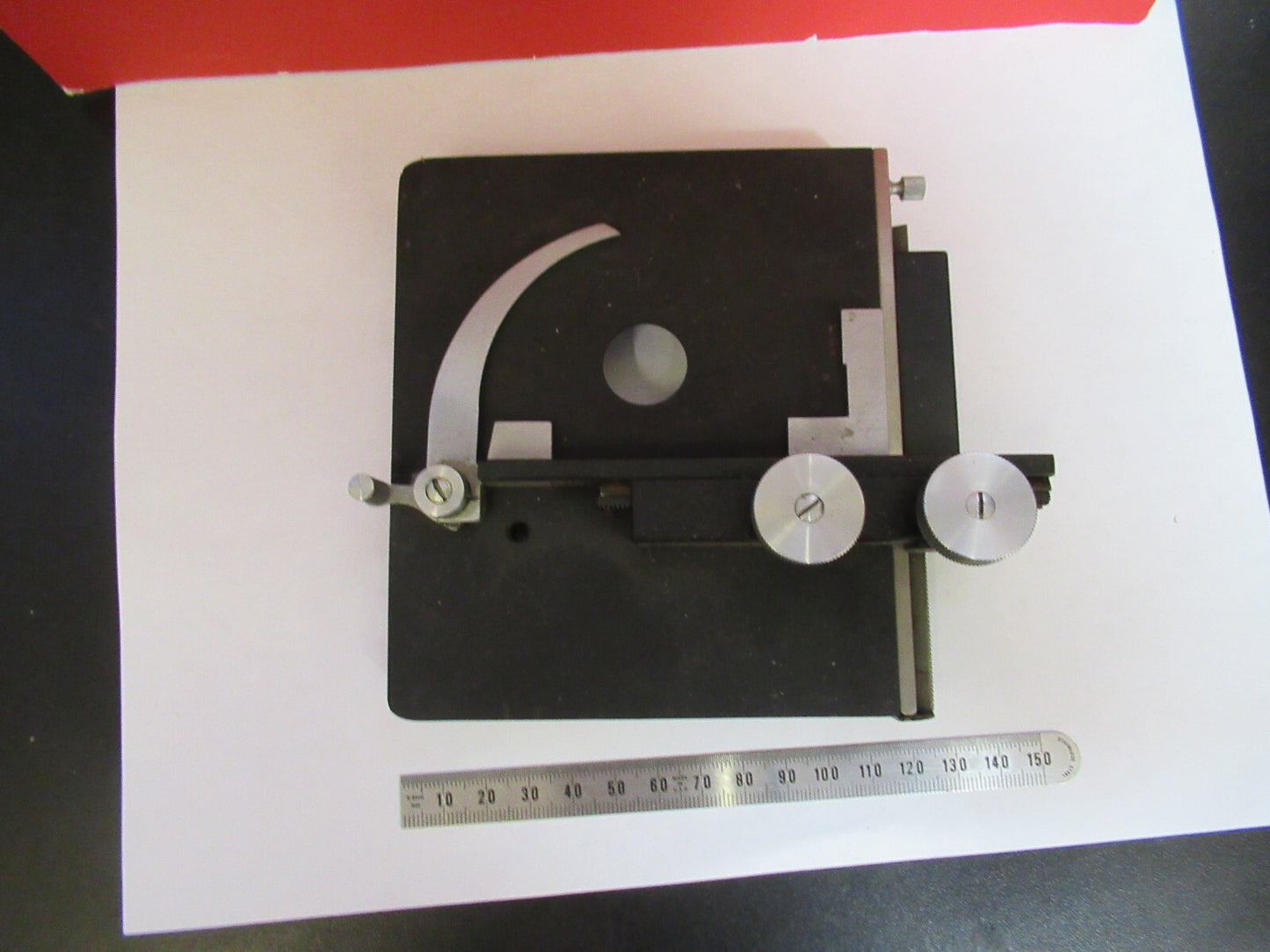 BAUSCH LOMB XY STAGE TABLE CLIPS OPTICS MICROSCOPE PART AS PICTURED T9-A-48