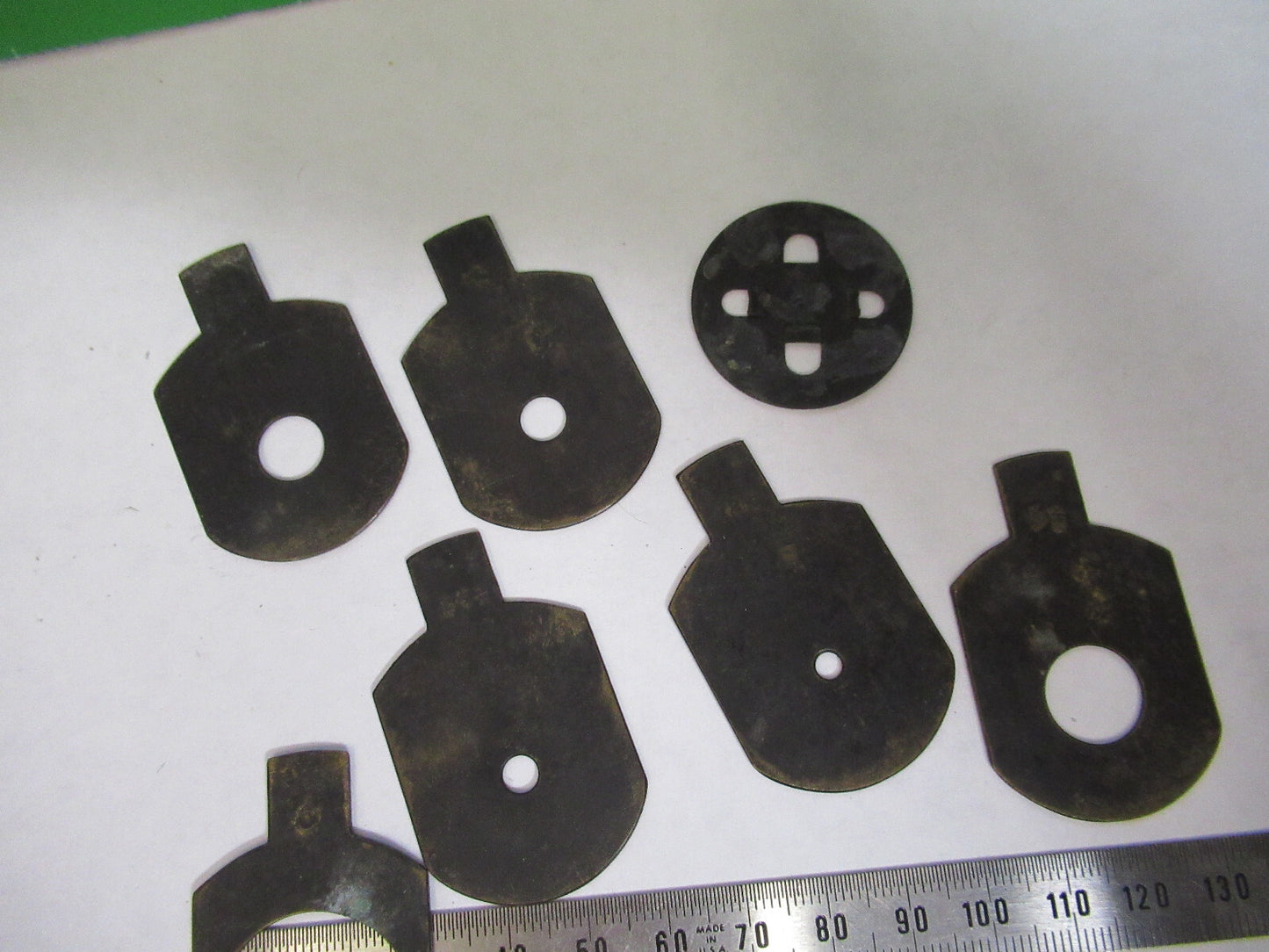 ENGLISH SCOPE CONDENSER SLIDES UK MICROSCOPE PART AS PICTURED X9-B-34
