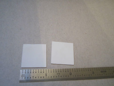 LOT 2 EA ALUMINA SQUARES 0.025" THICK 1"x1"  BIN#RED