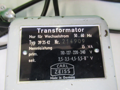 CARL ZEISS GERMANY TRANSFORMER for LAMP MICROSCOPE PART AS PICTURED X9-B-13