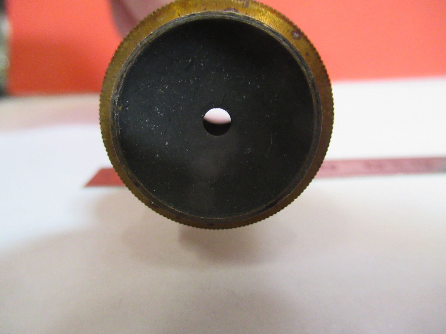 RARE ANTIQUE BRASS EYEPIECE OCULAR LENS MICROSCOPE PART AS PICTURED F8-A-71