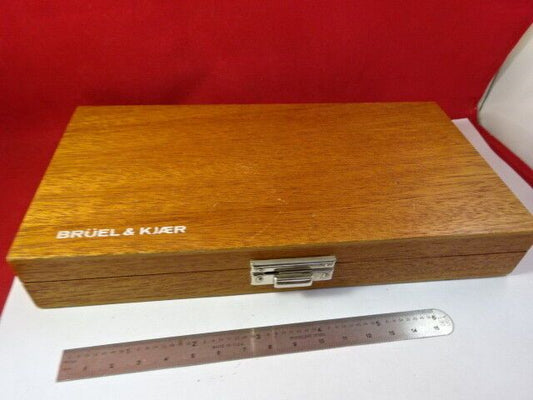 EMPTY WOODEN BOX BRUEL KJAER DENMARK MAHOGANY CASE ACCELEROMETER AS IS  #94-45
